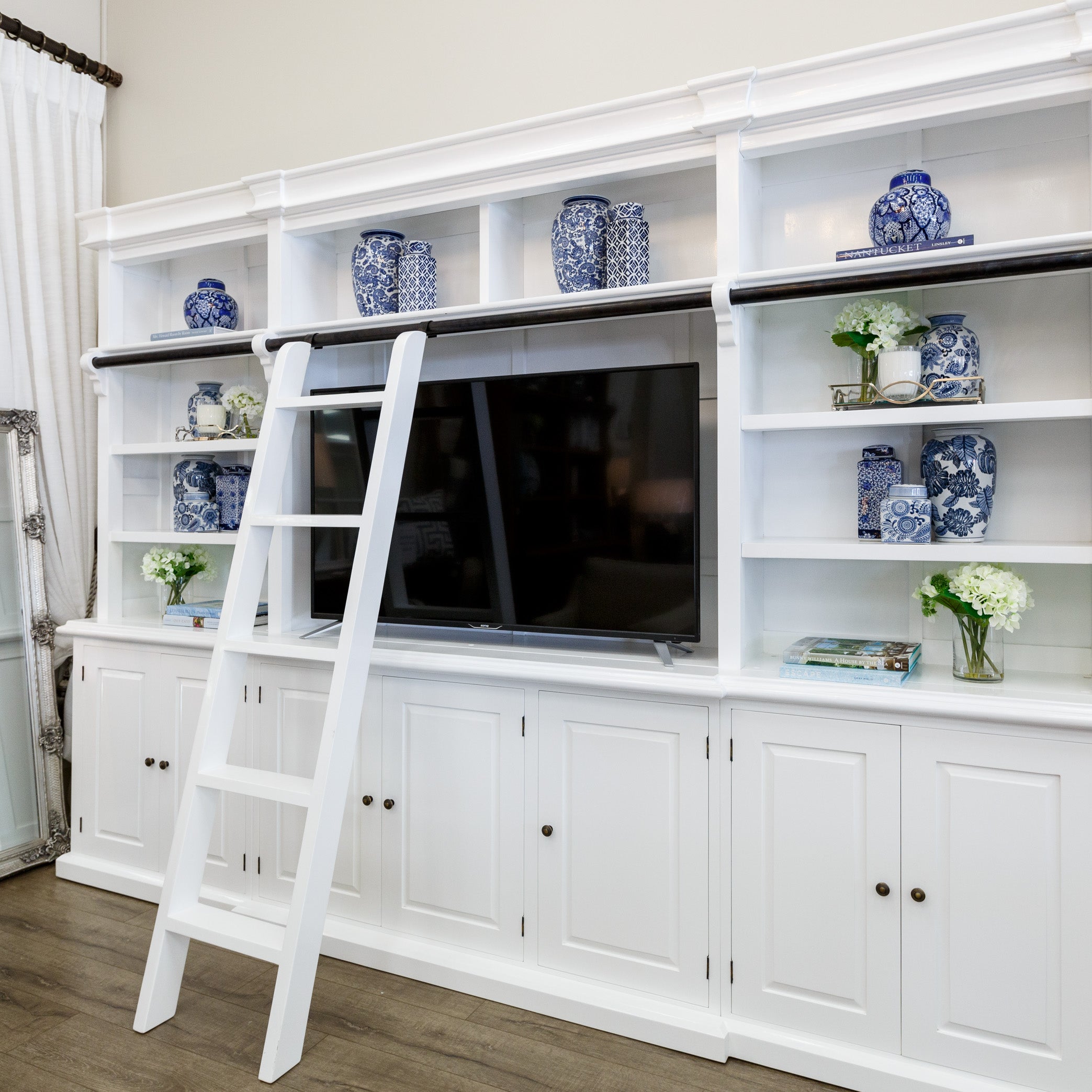 Hampton Style Bookcases & TV Wall Units