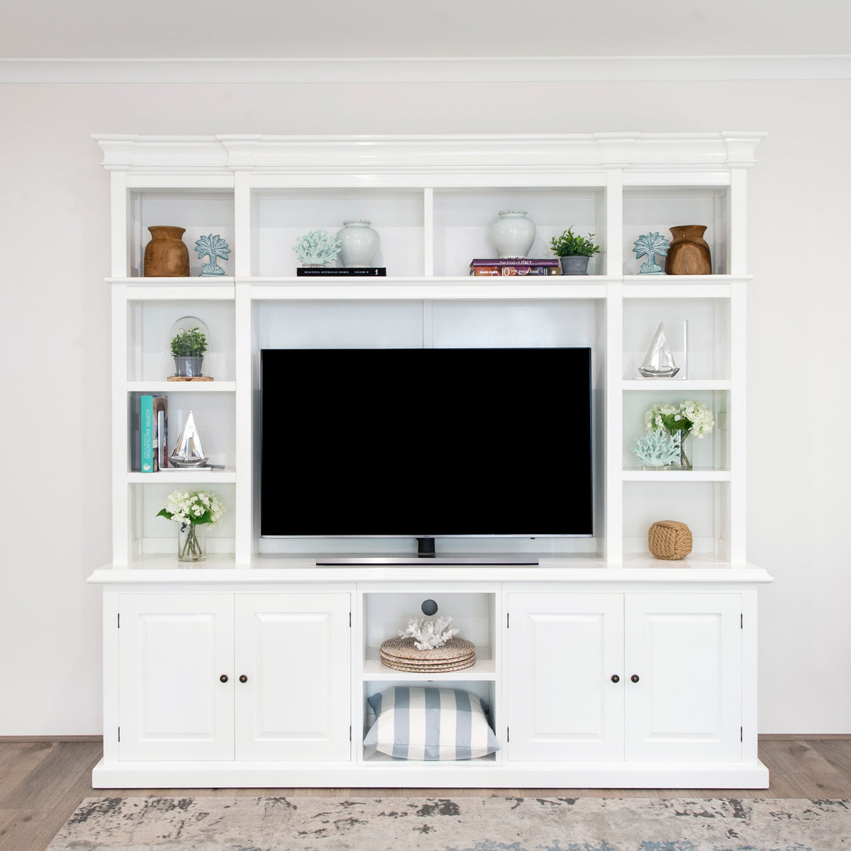 Catherine 240cm TV Wall Unit - Hamptons Style Library Bookcase Wall Unit –  Henry & Oliver Co.