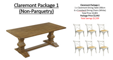 Claremont Dining Room PACKAGE (No.1) - PRE-ORDER - Non-Parquetry