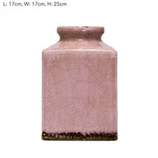 Pink Square Vase Sml