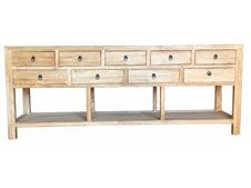 Island 9 Drawer Console