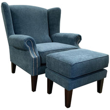 Chelsea Chair Blue w/Studs