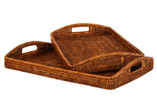 Dark Rattan Tray SML