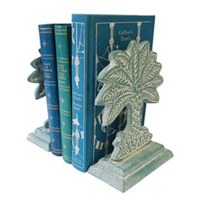 Palm Blue Bookends