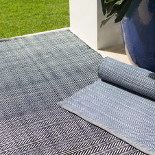 Herringbone Indigo Indoor/Outdoor Rug
