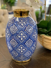 Maccan Blue & Gold Vase 35cm