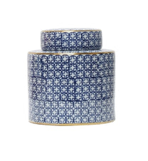 Porcelain Blue & Gold Canister