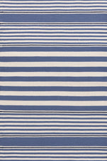 Rugby Stripe Denim Indoor/Outdoor Rug
