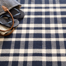 Tattersall Indigo Indoor/Outdoor Rug