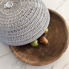 Whitewash Rattan Food Dome