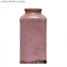Pink Tall Square Vase